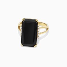 Effy Eclipse 14K Yellow Gold Onyx and Diamond Ring, 9.65 TCW Elegant Black Rings For Evening, Elegant Black Rings For Formal Occasions, Modern Black Rings For Evening, Evening 14k Gold Gemstone Rings, 14k Gold Gemstone Rings For Evening, Timeless Black Evening Rings, Luxury Black 14k Gold Rings, Timeless Black Ring For Evening, Timeless Black Rings For Evening