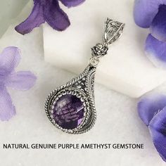 Natural Purple Amethyst Silver Pendant 925 Sterling Silver - Etsy Purple Sterling Silver Jewelry With Intricate Design, Sterling Silver Jewelry With Intricate Design In Purple, Sterling Silver Purple Jewelry With Intricate Design, Spiritual Engraved Amethyst Jewelry, Engraved Amethyst Spiritual Jewelry, Purple Intricate Design Jewelry For Gift, Ornate Amethyst Gemstone Jewelry, Ornate Purple Engraved Jewelry, Ornate Engraved Purple Jewelry