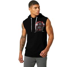 Elevate your laid-back look with our sleek sleeveless hoodie. Crafted from premium materials, this hoodie strikes the perfect balance between warmth and breathability, keeping you cozy while allowing airflow to keep you cool and dry. Whether you're hitting the gym or the court, you'll breeze through long hours in comfort. Crafted from 100% High-Grade Polyester Knit Fabric with a slightly thinner brushed fleece interior, it's the ultimate companion for chilly days. The pull-on closure with an adjustable drawstring ensures effortless wear while keeping your ears and head snug against the cold breeze. The sleeveless design not only showcases your hard-earned physique but also grants unrestricted movement. Plus, with a convenient front pouch pocket, you can keep your hands warm or stash essent Functional Sleeveless Vest For Streetwear, Sleeveless Sportswear Vest For Streetwear, Sportswear Vest For Streetwear, Sleeveless Black Hoodie In Athleisure Style, Sleeveless Black Athleisure Hoodie, Hooded Vest Top For Streetwear, Moisture-wicking Sleeveless Vest For Streetwear, Black Hooded Sports Vest, Urban Style Hoodie For Gym