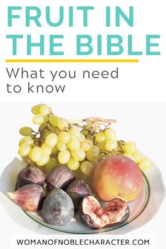 fruit on a plate with the words what you need to know about fruits in the bible