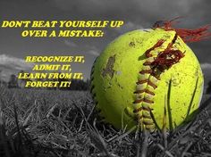 a yellow baseball sitting in the grass with a quote about how to throw a ball