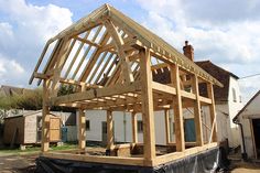 Timber Frame Construction Detail, Timber Framing Tools, Porch Extension, Oak Framed Extensions, Timber Frame Plans, Timber Frame Pavilion, Timber Frame Porch, Home Extensions, Timber Frame Barn