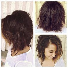 Layered/ textured bob Aline Bob, Haircut Bob, Long Bob Haircuts, Hair Brained, Day Spa, Bob Haircut