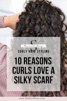 10 Reasons curls love a silky scarf - long curly hair Hair Hacks Curly, Curly Hair Scarf, Hair Scarf Ideas, Curly Hair Hacks, Curl Styling, Hair Styling Tips, Scarf Styling