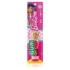 DREAM IT. DO IT WITH BARBIE: Strive to achieve anything with Barbie. Available in four distinct Barbie characters and colors. Actual Item May Vary The GUM Barbie Kids Power Electric Toothbrush is a fun way to empower your children to learn about the importance of twice daily toothbrushing, the prevention of plaque buildup and the foundations for a lifelong healthy mouth. Battery Included: Requires no charging. Batteries are not replaceable or removable. Made in China Barbie Characters, Healthy Mouth, Dream It Do It, Barbie Kids, Toys Barbie, Electric Toothbrush, Baby Health, Oral Care, Drinking Tea