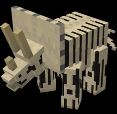 an animal made out of blocks on a black background in the style of minecraft