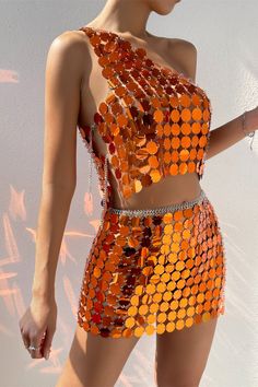 Description: Material: Sequins. Pattern: Fish Scale Feature: Sparkle Package Include: Top & Skirt FYI: Perfectly use in any clubs, parties, evening occations. How to wash? Can wipe with wet tissue Size: XS: Bust - Hips 35" S: Bust - Hips 37" M: Bust - Hips 38" L: Bust - Hips 40" XL:Bust - Hips 42" Please leave your size details (bust, waist, hips) Attention: Please be noted that this size recommendation is just for your reference, & it's not 100% correct, please choose your size according to the Short Sequin Skirt, Rhinestone Skirt, Red Sequin Dress, Look Festival, Orange Fish, Blue Sequin Dress, Long Sleeve Sequin Dress, Sequin Outfit, Skirt And Top Set