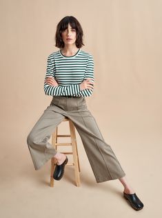 Striped Meredith Tee – La Ligne Pamela Hanson, Jessica Hart, Chelsea Hotel, Chelsea Girls, Lady M, Olivia Munn, Turtle Neck Dress, Pop Of Color, Bottoms Pants