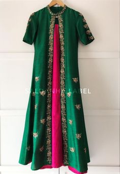 Saree To Anarkali Dress Pattern, Silk Kurti Designs, Designer Anarkali Dresses, Long Gown Design, Churidar Designs, Simple Kurta Designs, Salwar Designs, Long Dress Design