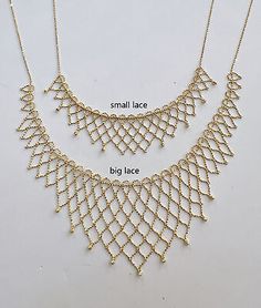 ad eBay - 18k gold necklace. Bead Lace, 18k Gold Necklace, Lace Necklace, Beaded Lace, Fashion Jewelry Necklaces, Solid Gold, Dip, Jewelry Necklace Pendant, 18k Gold