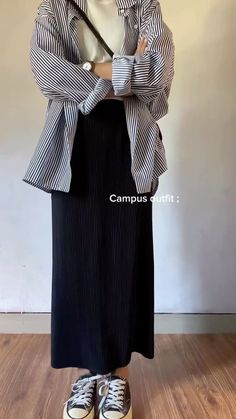 Stylish Outfits Casual, Rok Outfit, Campus Outfit, Mode Hijabi, Stile Hijab, Modesty Outfits, Aesthetic Korean, Muslim Outfits Casual, Hijabi Fashion Casual