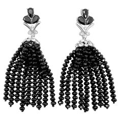 Vintage Monet Tassel Earrings. Lavish beaded tassels drop away from a jewelled top to make the ultimate in feminine yet bold statements. Originally creators of lavish gold plated monograms for women’s purses and handbags, the Monet company went on to become one of America's most successful costume jewellery. Impressively during the 1980s being asked to make the jewellery for Yves Saint Laurent. Vintage Monet jewellery is favoured for its timeless design and high quality materials and craftmanshi Jennifer Gibson, Saint Laurent Vintage, Bold Statements, Monet Jewelry, Vintage Monet, Vintage Jewels, Beaded Tassels, Timeless Treasures, Earrings Vintage