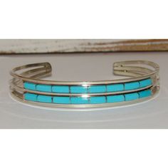 Zuni Turquoise Inlay Stacker Cuff Bracelet Sterling A. Wallace Traditional Luxury Inlay Cuff Bracelet, Luxury Sterling Silver Bracelet With Inlay For Gift, Luxury Artisan Cuff Bracelet With Inlay, Unique Luxury Bracelets With Inlay, Luxury Sterling Silver Inlay Bracelet As Gift, Luxury Multicolor Inlay Cuff Bracelet, Spiny Oyster Jewelry, Inlay Design, Zuni Jewelry