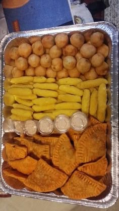 a tray filled with different types of food