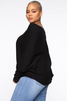 Available In Burgundy, Grey, And Black Off Shoulder Dolman Sleeves 65% Viscose 35% Acrylic Imported | Karly Sweater in Black size X-Small by Fashion Nova Black Ribbed Long Sleeve Top For Winter, Black V-neck Long Sleeve Top For Fall, Black Long Sleeve Top For Winter Layering, Black Long Sleeve V-neck Sweater For Layering, Black Long Sleeve Knit Top For Fall, Ribbed Tops For Winter Night Out, Knit Top For Night Out In Fall, Black Soft Knit Sweater For Spring, Black Soft Knit Long Sleeve Top