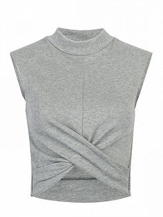 Shop Gray Wrap Front Ruched Detail Tight Crop Top from choies.com .Free shipping Worldwide.$12.9 Rouched Top, Layered Crop Top, Tight Crop Top, Knot Crop Top, Twist Front Crop Top, Wrap Front Top, Mock Neck Crop Top, High Neck Crop Top, Dress Tight