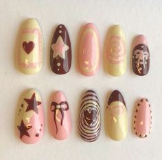 Simple Nail Designs At Home, Juminocore Nails, Cute Simple Nails, Acrylic Press On Nails