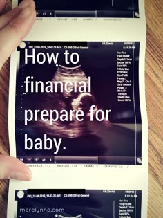 someone holding up a newspaper with the words how to financial prepare for baby