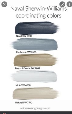 the color chart for sherylin williams's coordinating colors