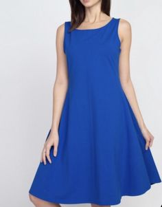 Royal blue A line swing dress Dress Royal, Royal Blue Dress, Royal Blue Dresses, Printed Tank Tops, Print Tank, Dress Short, Knee Length Dress, Style Dress, Swing Dress