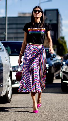 50 Fashion Week Street Style Looks • IN FASHION ежедневно Street Style Chic Summer, Funky Summer Outfits Street Style, Creative Style Outfits, Sarah Jessica Parker, Alexa Chung, Blake Lively