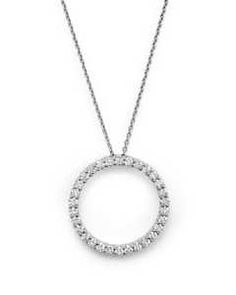 Roberto Coin 18K White Gold and Diamond Extra Small Circle Necklace, 16" | Bloomingdale's Formal Full Circle Yellow Gold Jewelry, Brilliant Cut Full Circle Jewelry Gift, White Gold Circular Jewelry For Weddings, Diamond White Open Circle Jewelry With Diamond Accents, Anniversary Necklace With Brilliant Cut Open Circle, White Gold Circular Diamond Jewelry, Fine Jewelry Circular Cubic Zirconia, Brilliant Cut Open Circle Diamond Necklace As Gift, Open Circle Diamond Cut Jewelry