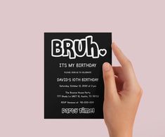 Funny bruh birthday invites - Digital Doc Inc Funny Birthday Invitations, Baby Dedication Certificate, Gold Wedding Stationery, Graduation Party Invitations Templates, Graduation Templates, Baby Dedication, Birthday Invites, 14th Birthday, 12th Birthday