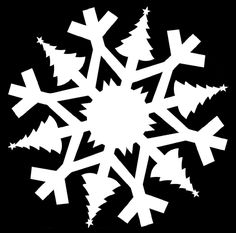 a white snowflake on a black background