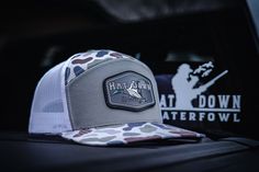 These Old School Camo 7 Panel hats feature our Mallard PVC patch. These are available in 4 different camo options of the New Lost Hat Co's SA7AGE 7 Panel hats.  Feature: Snap Back Closure, Mesh Back. Camouflage Flat Bill Hat For Outdoor, Camouflage Flat Brim Trucker Hat For Outdoor, Military Style Flat Brim Trucker Hat For Outdoor, Outdoor Six-panel Dad Hat With Logo Patch, Casual 5-panel Hunting Hat, Military Style Camouflage Trucker Hat With Flat Brim, Oak Camo Hat, Military Camouflage Trucker Hat With Flat Brim, Camouflage Military Trucker Hat For Outdoor