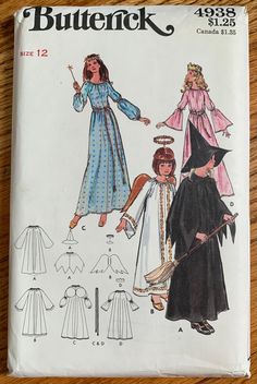 an image of a sewing pattern for women's dress and hat with capes