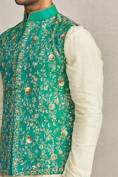 Shop for YAJY by Aditya Jain White Silk Embroidered Bundi And Kurta Set for Men Online at Aza Fashions Silk Nehru Jacket With Intricate Embroidery For Festive Occasions, Festive Silk Nehru Jacket With Intricate Embroidery, Designer Sleeveless Raw Silk Kurta, Raw Silk Nehru Jacket For Reception And Festivals, Festive Raw Silk Nehru Jacket For Reception, Festival Reception Nehru Jacket In Raw Silk, Silk Nehru Jacket With Resham Embroidery For Festivals, Silk Nehru Jacket For Festivals, Sleeveless Raw Silk Traditional Wear For Festive Occasions