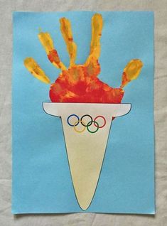 an olympic hand print is displayed on a piece of paper