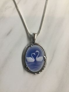 Blue agate swan cameo in a ocean setting Dreamy Jewelry, Two Swans, Swan Jewelry, Swan Necklace, Types Of Ear Piercings, Jewelry Wishlist, Future Clothes, Jewelry Tattoo, Ring Stack