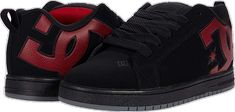 Dc Court Graffik, Black Dc Shoes, Dc High Tops, Red Low-top Urban Skate Shoes, Dc Skate, Skate Man, Mens Skate Shoes, Skate Shoes, Black Shoes