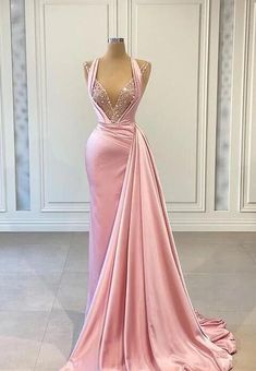 Pink Satin Prom Dress, Pink Prom Dresses Mermaid, Baju Kahwin, Mermaid Pink, Cheap Prom Dresses Long, Prom Dresses Long Mermaid, Mermaid Prom Dress, Pink Mermaid, Prom Dresses Sleeveless