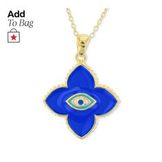 in stock Elegant Blue Necklace With Evil Eye Detail, Elegant Blue Necklace With Evil Eye, Blue Flower-shaped Jewelry With Flower Charm, Elegant Blue Flower Shaped Necklace, Elegant Blue Flower-shaped Necklace, Blue Pendant Necklaces With Flower Charm, Blue Pendant Necklace With Flower Charm, Eye Flower, Blue Spinel