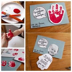 handprints are being used to make greeting cards for someone's birth day