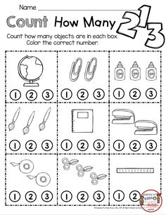 counting worksheet with numbers and pictures to help students learn how to count the numbers