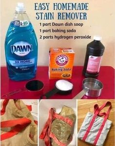 the instructions for how to make homemade stain remover