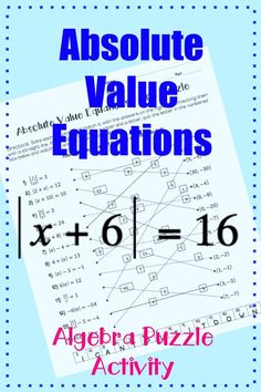 the cover of an activity book for absolute and absolute functions, which are used to help students