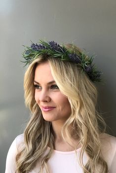 crown lavender flower wedding purple Lavender Crown, Purple Flower Crown, Boho Wedding Crown, Wedding Lavender, Flower Wreath Hair, Flower Crown Bridesmaid, Flower Headpiece Wedding, Bridal Floral Crown, Wedding Flower Crown