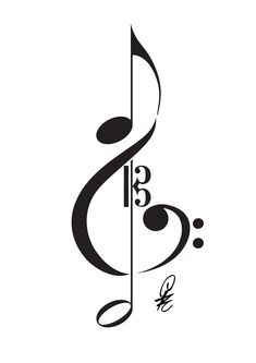 a musical note with the letter s in it's center and an e - clef