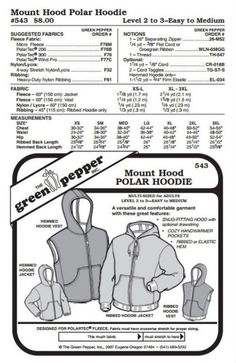 the instructions for how to make an adult sized hoodie with pockets and zippers