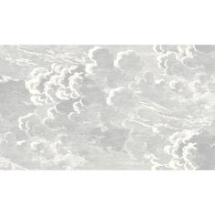 an image of clouds in the sky with white and gray paint on it's walls