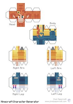 the paper crafting instructions for how to make an origami character from minecraft