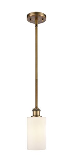 Innovations - 516-1S-BB-G801 - One Light Mini Pendant - Ballston - Brushed Brass Hanging Pendant Light, Glass Cylinder, Transitional Modern, Large Chandeliers, Mini Chandelier, Traditional Lighting, Incandescent Lighting, Hanging Pendant, Hanging Pendant Lights