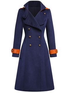 1940s Jacket Women, Vintage Winter Coats Women, Navy Fashion Aesthetic, Navy Outfits For Women, 1940s Coat, Retro Stage, Warm Dress, Standard Dress, Dress Coat