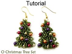 Christmas Beading Tutorials and Patterns  Beaded Earrings image 0 Beaded Christmas Tree, Holiday Beading, Earrings Pattern, Tree Earrings, Christmas Tree Earrings, Beaded Christmas Ornaments, Christmas Bead, Beading Tutorial, Beading Ideas