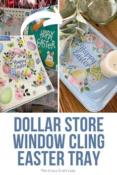 the dollar store window cling easter tray