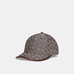 the coach cap in grey and brown